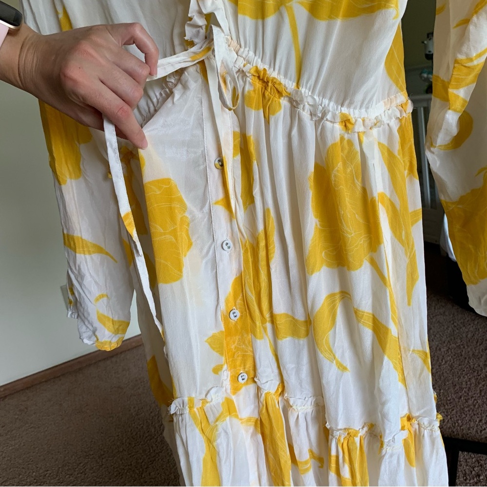 Evarae 100% Silk Talia Flower of Joy Kimono Floral Maxi Dress - Picture 9 of 14